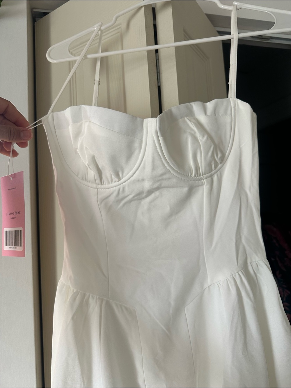 White Strapless Bustier Dress